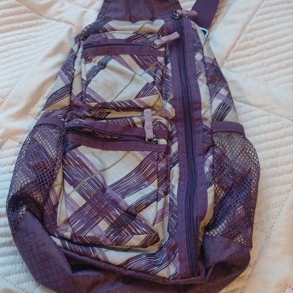 Thirty-One Purple Plaid Women's Backpack